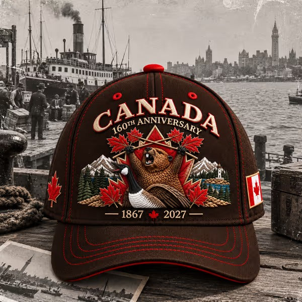 🍁Canada 160th Anniversary 1867–2027 – Premium Embroidered Heritage Cap 100% Cotton