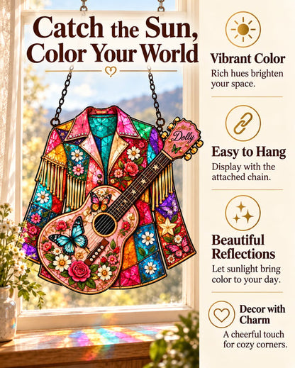 💃 Handmade “Coat of Many Colors” Stained Glass Suncatcher