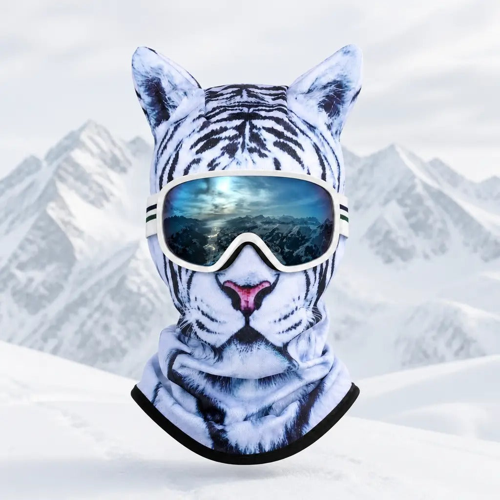 WildFace Animal Ski Mask – Funny Fleece Balaclava for Skiing & Snowboarding