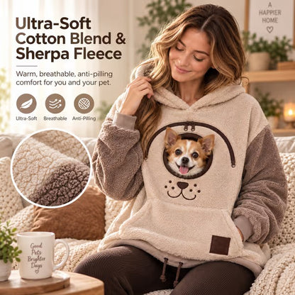 🐾 Cozy Pet Carrier Hoodie — Built-In Pouch for Cats & Small Dogs