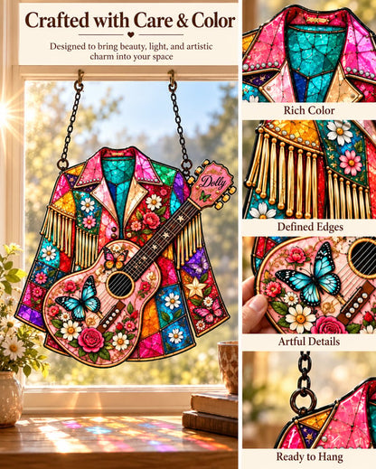 💃 Handmade “Coat of Many Colors” Stained Glass Suncatcher