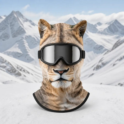 WildFace Animal Ski Mask – Funny Fleece Balaclava for Skiing & Snowboarding