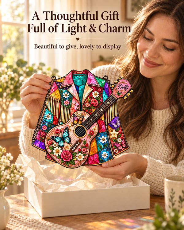 💃 Handmade “Coat of Many Colors” Stained Glass Suncatcher