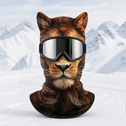 WildFace Animal Ski Mask – Funny Fleece Balaclava for Skiing & Snowboarding
