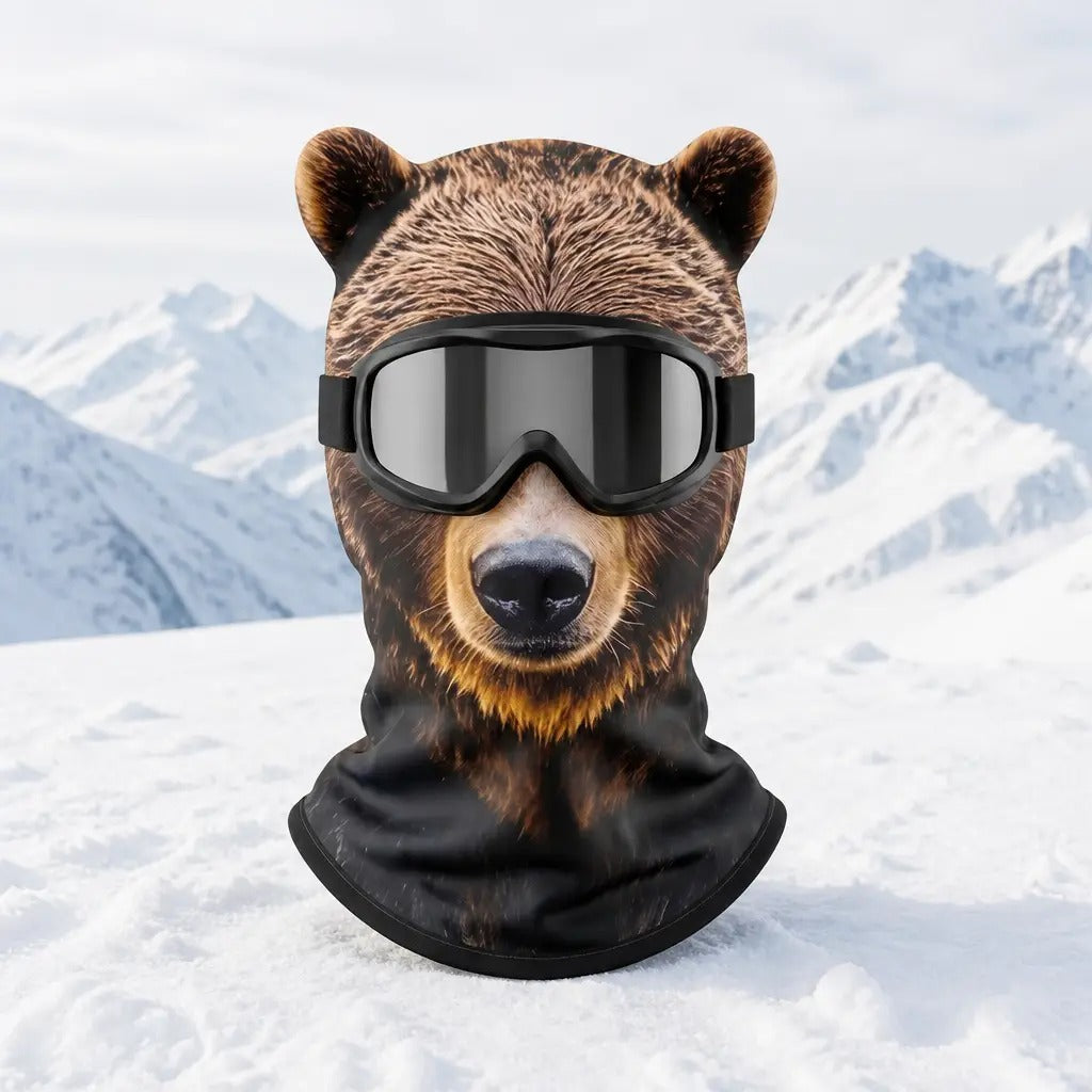 WildFace Animal Ski Mask – Funny Fleece Balaclava for Skiing & Snowboarding
