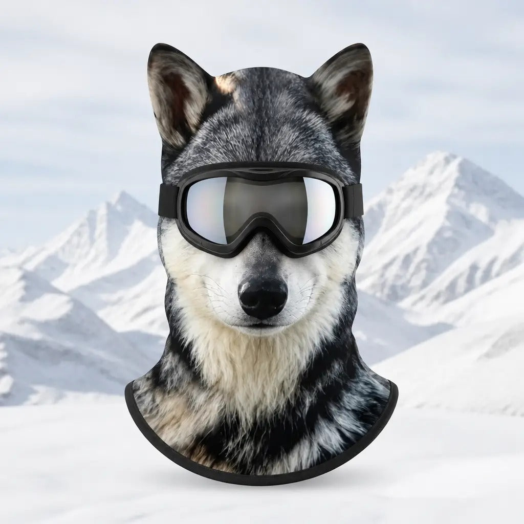 WildFace Animal Ski Mask – Funny Fleece Balaclava for Skiing & Snowboarding