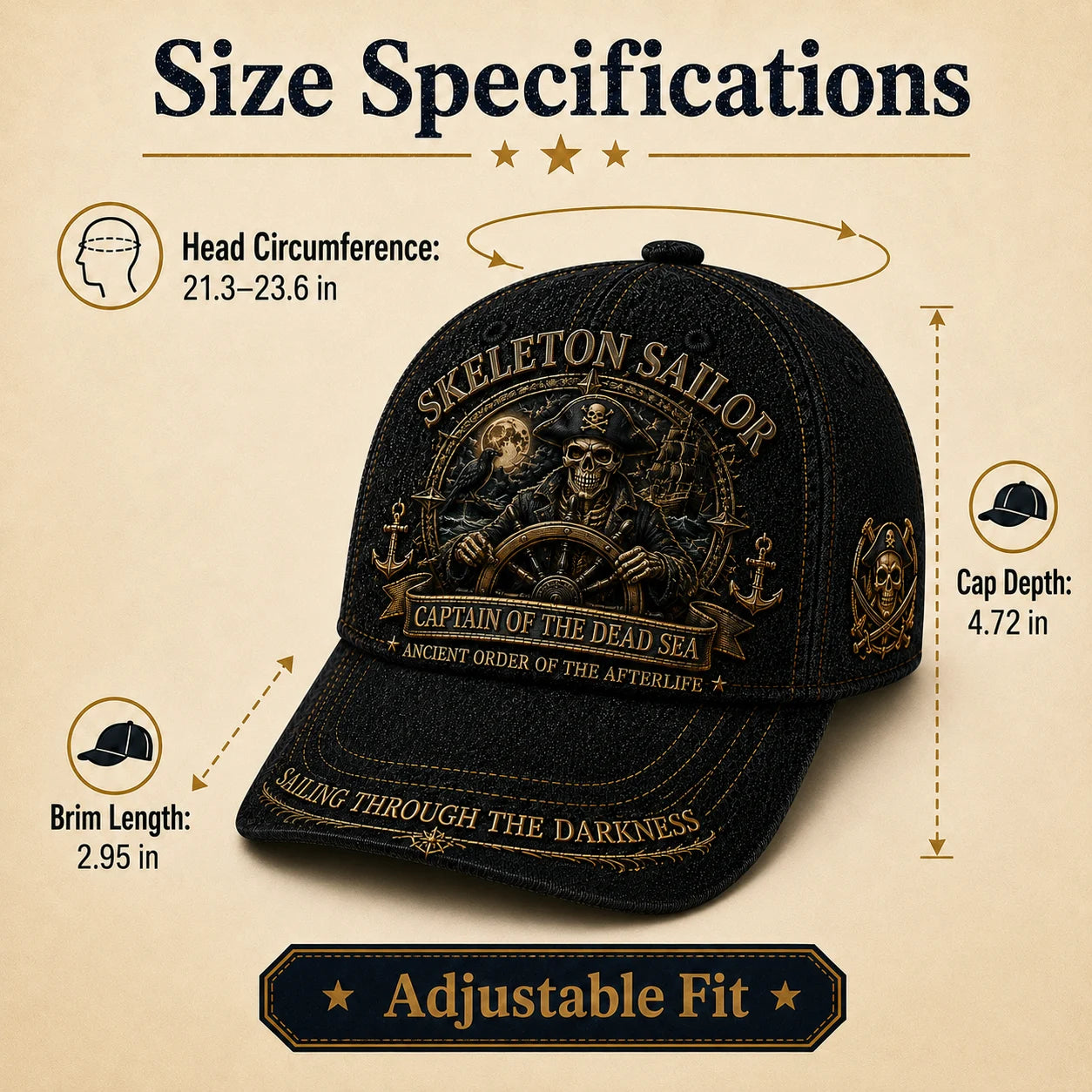 💀 SKELETON SAILOR — Captain Of The Dead Sea Limited Edition Hat