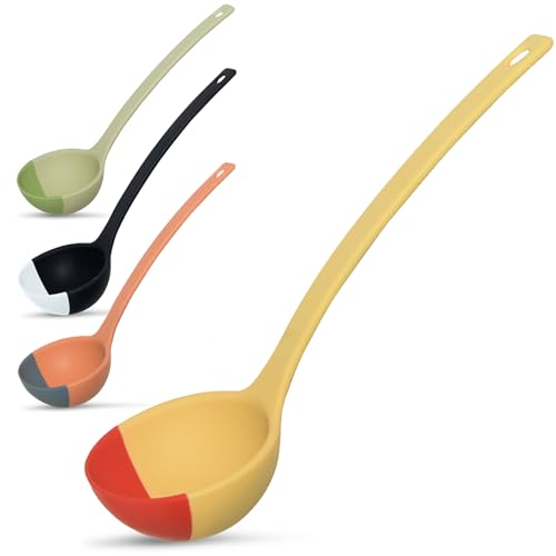 Silicone Spoon - Colorful Silicone Spatula Ladle with a Soft Top to Mold to your Pots & Pans