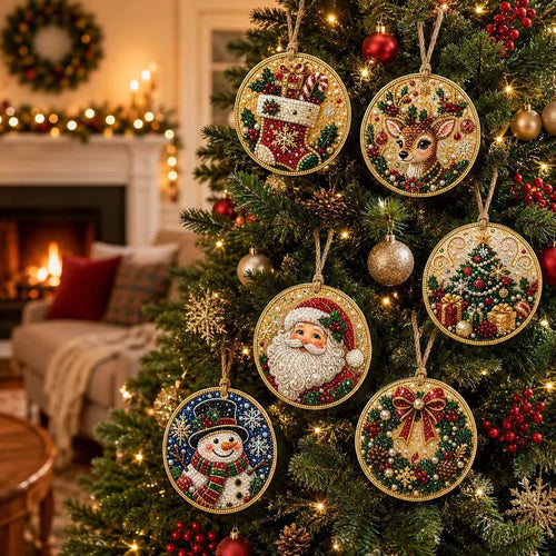 🎄Christmas Pearl Diamond Painting Pendant Kits(6 Pcs)
