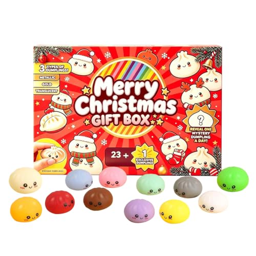 🎅2026 Christmas Squishy Advent Calendar - 24 Days Dumpling Squishies Toys