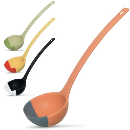 Silicone Spoon - Colorful Silicone Spatula Ladle with a Soft Top to Mold to your Pots & Pans