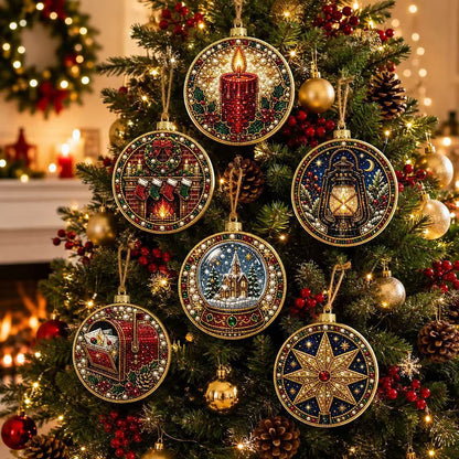 🎄Christmas Pearl Diamond Painting Pendant Kits(6 Pcs)