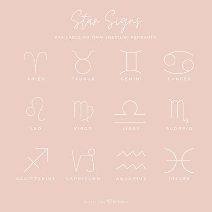 Star Sign Necklace • Medium Double Hole Pendant Necklace