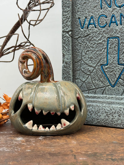 🎃 Handmade Monster Pumpkin Ceramic Decor - Limited Edition