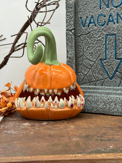 🎃 Handmade Monster Pumpkin Ceramic Decor - Limited Edition
