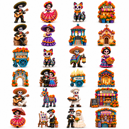 🎁Pueblo del Día de Muertos 2026 – 24-Day Day of the Dead Collectible Countdown Calendar with 24 Unique Miniatures