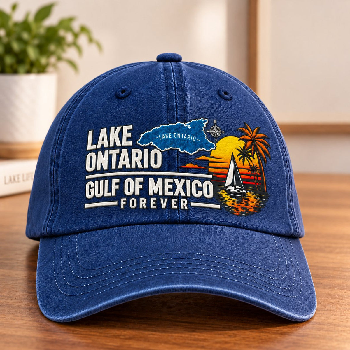 🔥LAST DAY 50% OFF - 🍁🌊Lake Ontario & Gulf Forever Vintage Embroidered Cap (🧢100% Cotton)