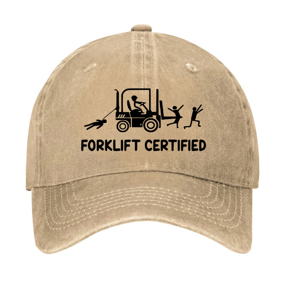 Forklift Certified Funny Warehouse Worker Embroidered Cap