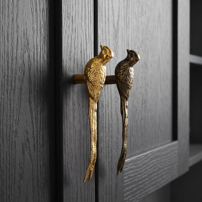 🐦 Handmade Vintage Brass Hummingbird Cabinet Pull - Nature-Inspired Furniture Upgrade