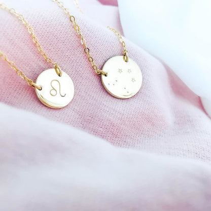 Star Sign Necklace • Medium Double Hole Pendant Necklace