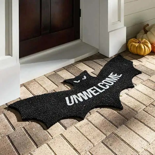 🦇Midnight Shadows "Unwelcome" Bat Shaped Coir Mat